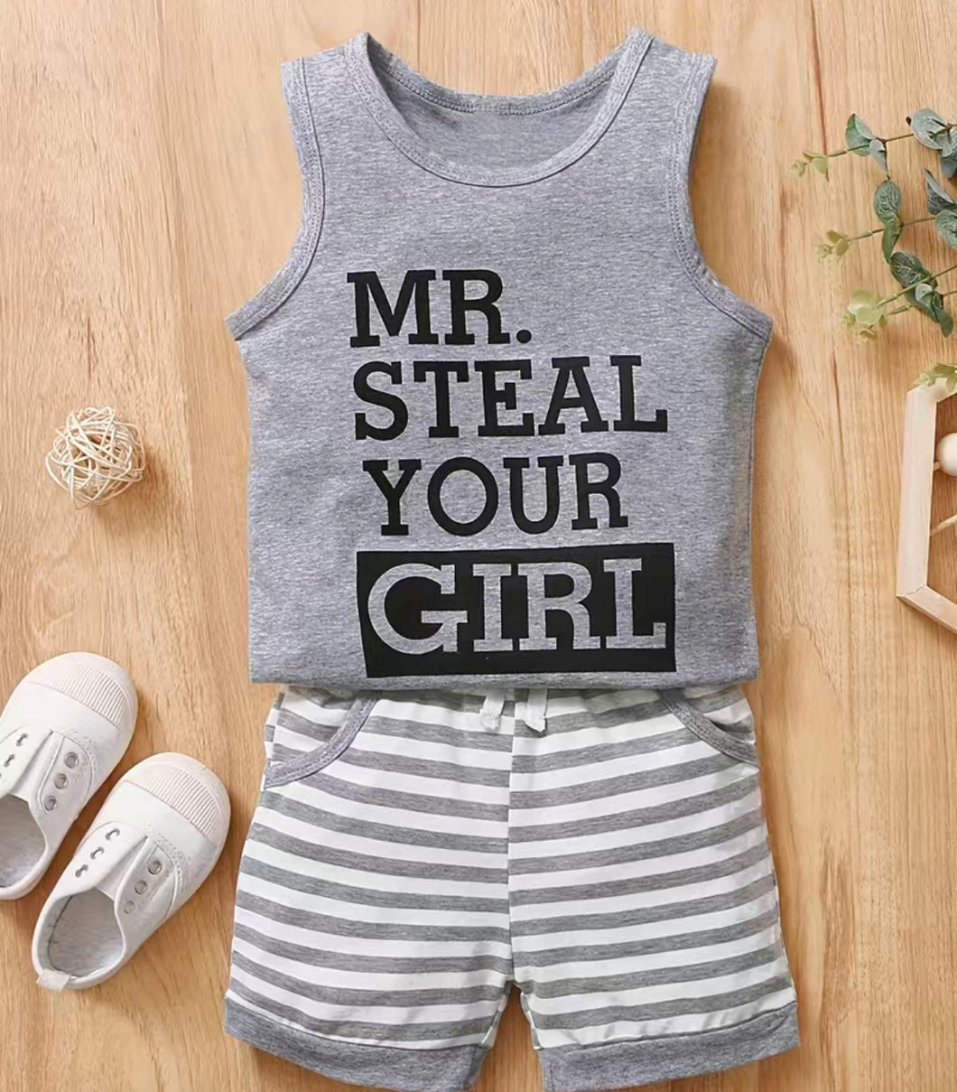 Mr. Steal your girl short set